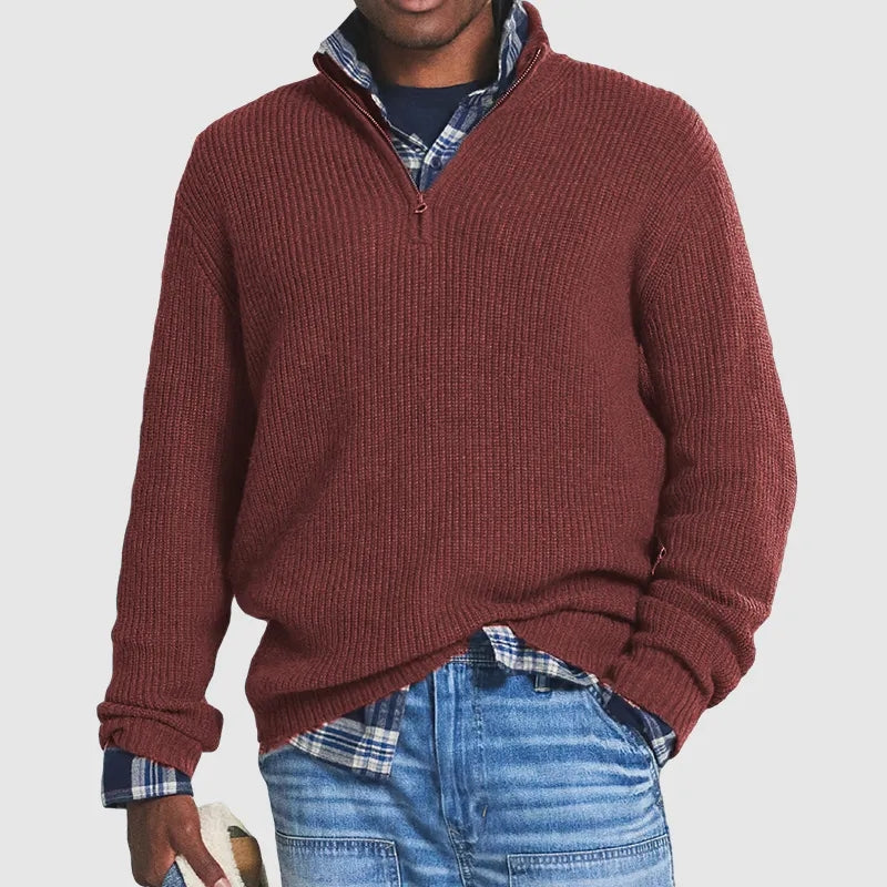 Jersey Hombre Media Cremallera Corte Relajado