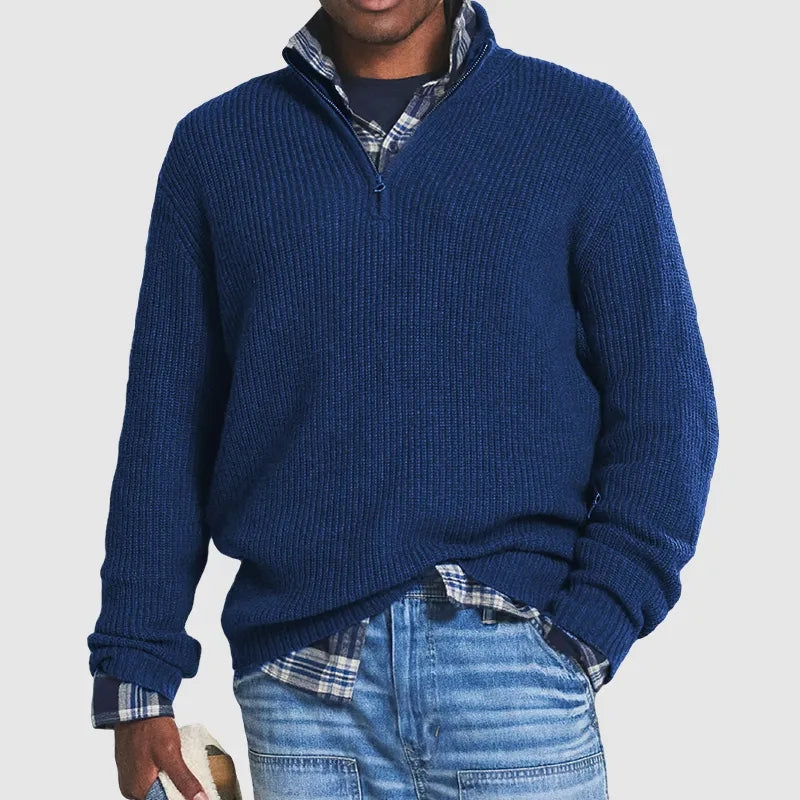 Jersey Hombre Media Cremallera Corte Relajado