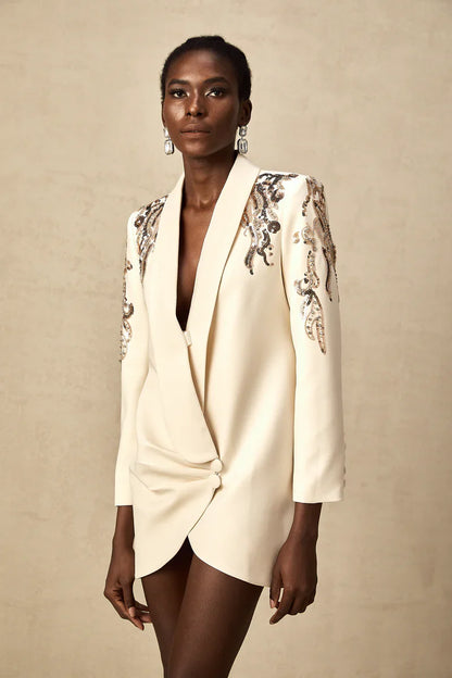 Vestido Blazer Mujer con Lentejuelas Adornado