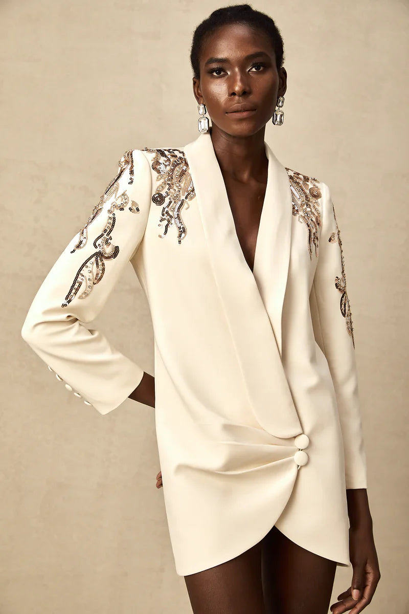 Vestido Blazer Mujer con Lentejuelas Adornado
