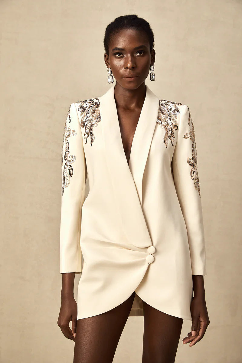 Vestido Blazer Mujer con Lentejuelas Adornado