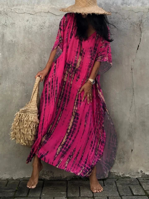 Vestido Caftán Mujer Largo Verano Suelto