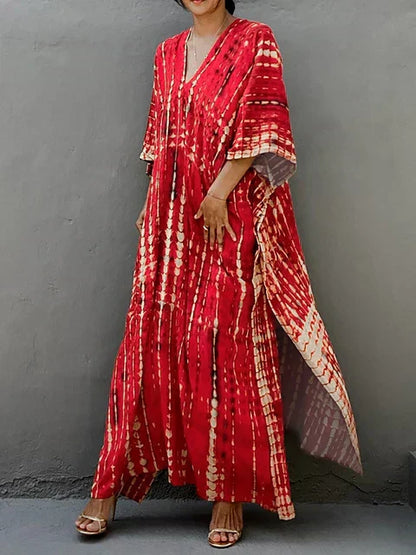 Vestido Caftán Mujer Largo Verano Suelto