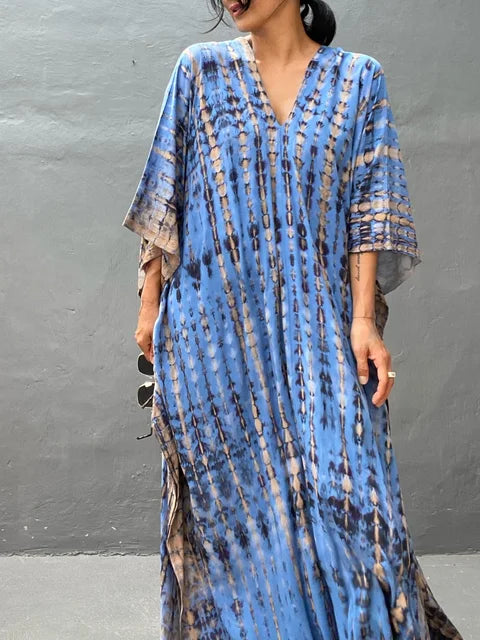 Vestido Caftán Mujer Largo Verano Suelto