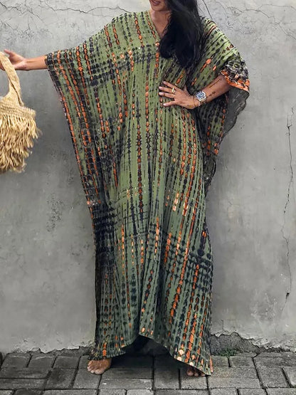 Vestido Caftán Mujer Largo Verano Suelto