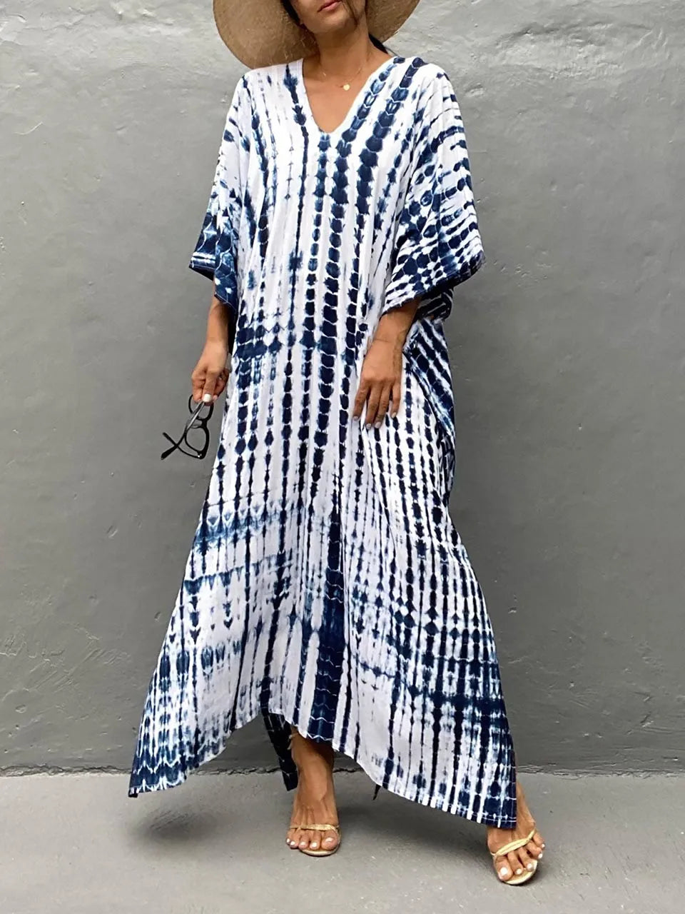 Vestido Caftán Mujer Largo Verano Suelto