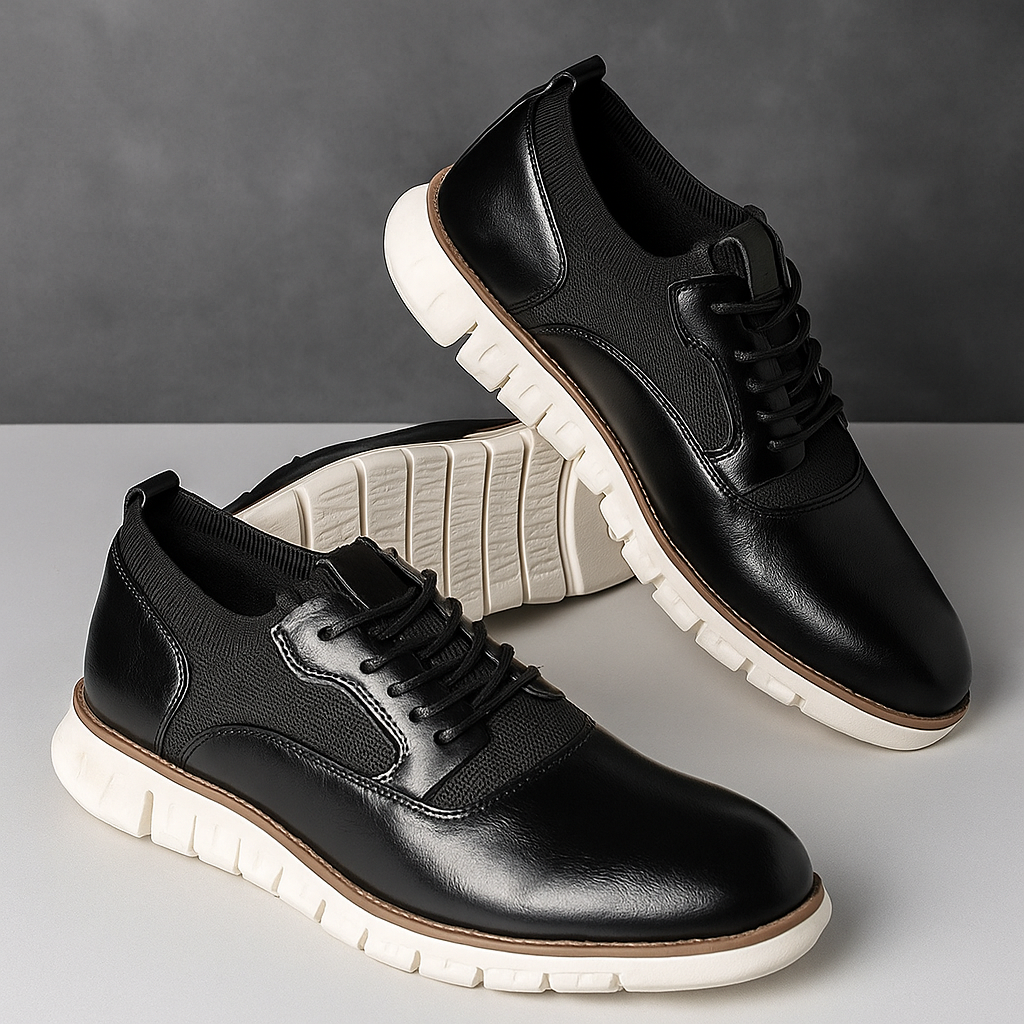 Zapatos Brogue Hombre de Cuero PU Diseño Tallado Suela Ligera