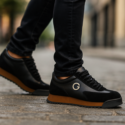 Zapatillas Hombre Cuero Casual Cordones Urbanas Comodas