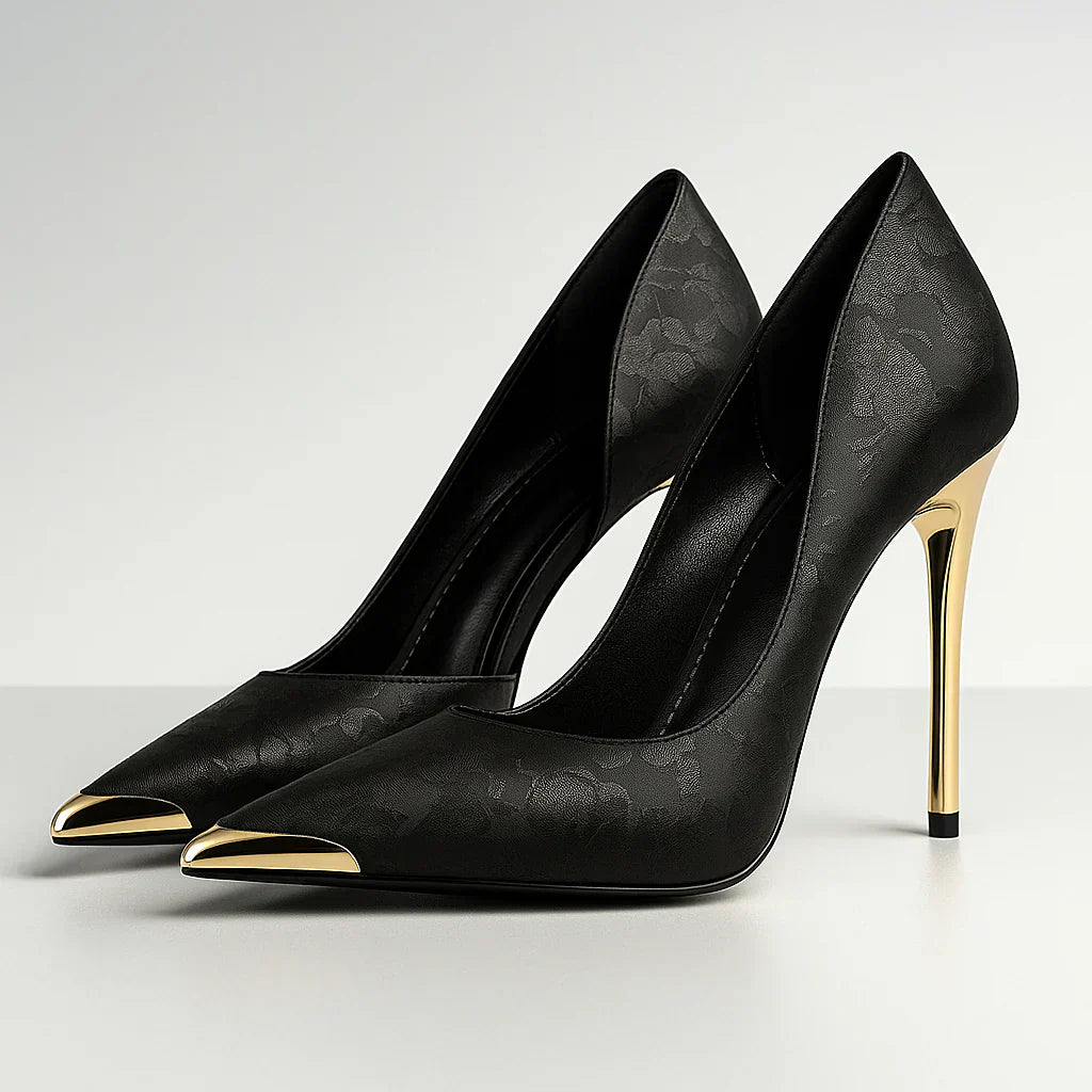 Tacones mujer de satén con punta estilo elegante