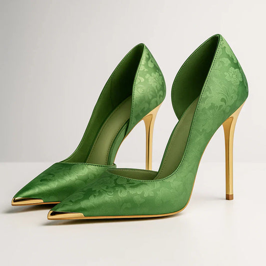Tacones mujer de satén con punta estilo elegante - Mavetta
