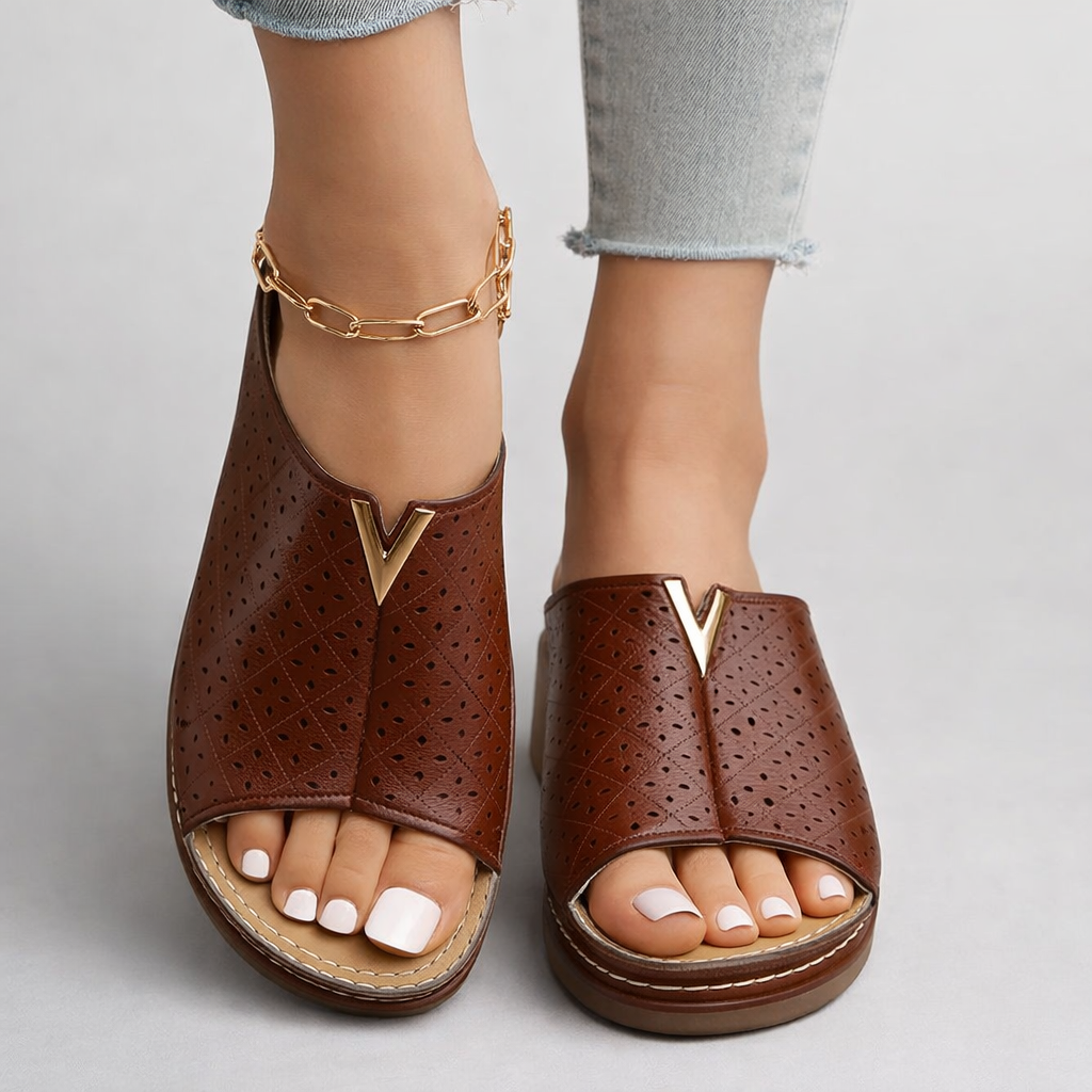 Sandalias Mujer de Cuero Diseño Elegante Ajuste Cómodo