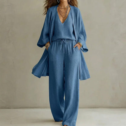 Conjunto Mujer Tres Piezas Elegante Ajuste Clásico