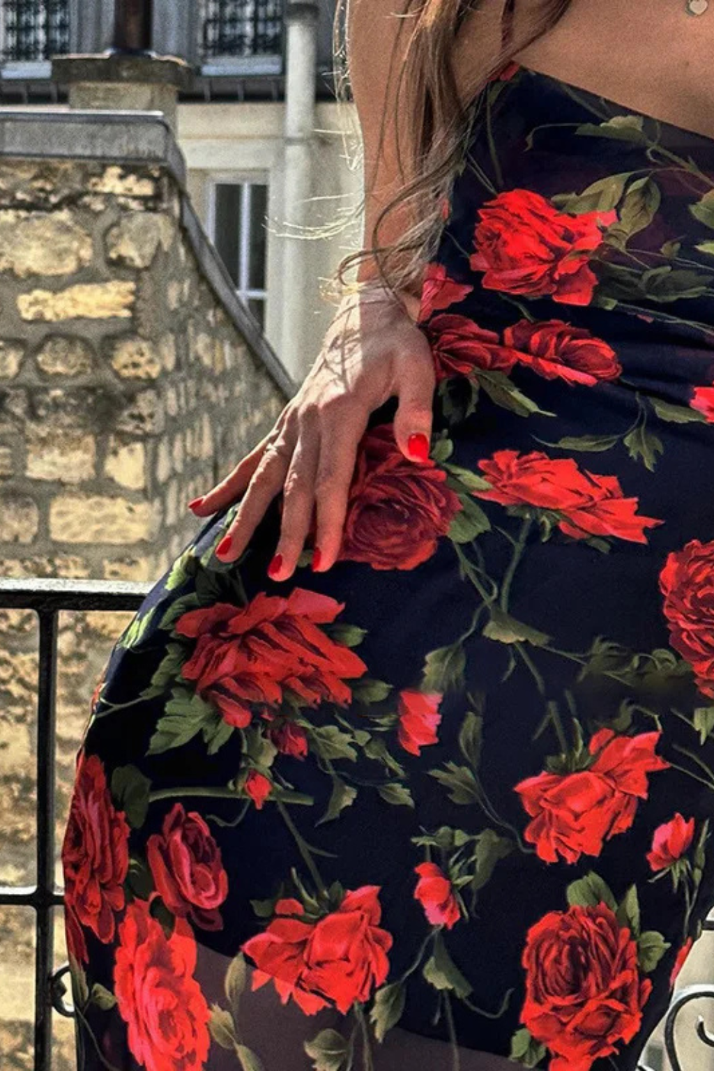 Vestido maxi mujer con tirantes finos y estampado floral