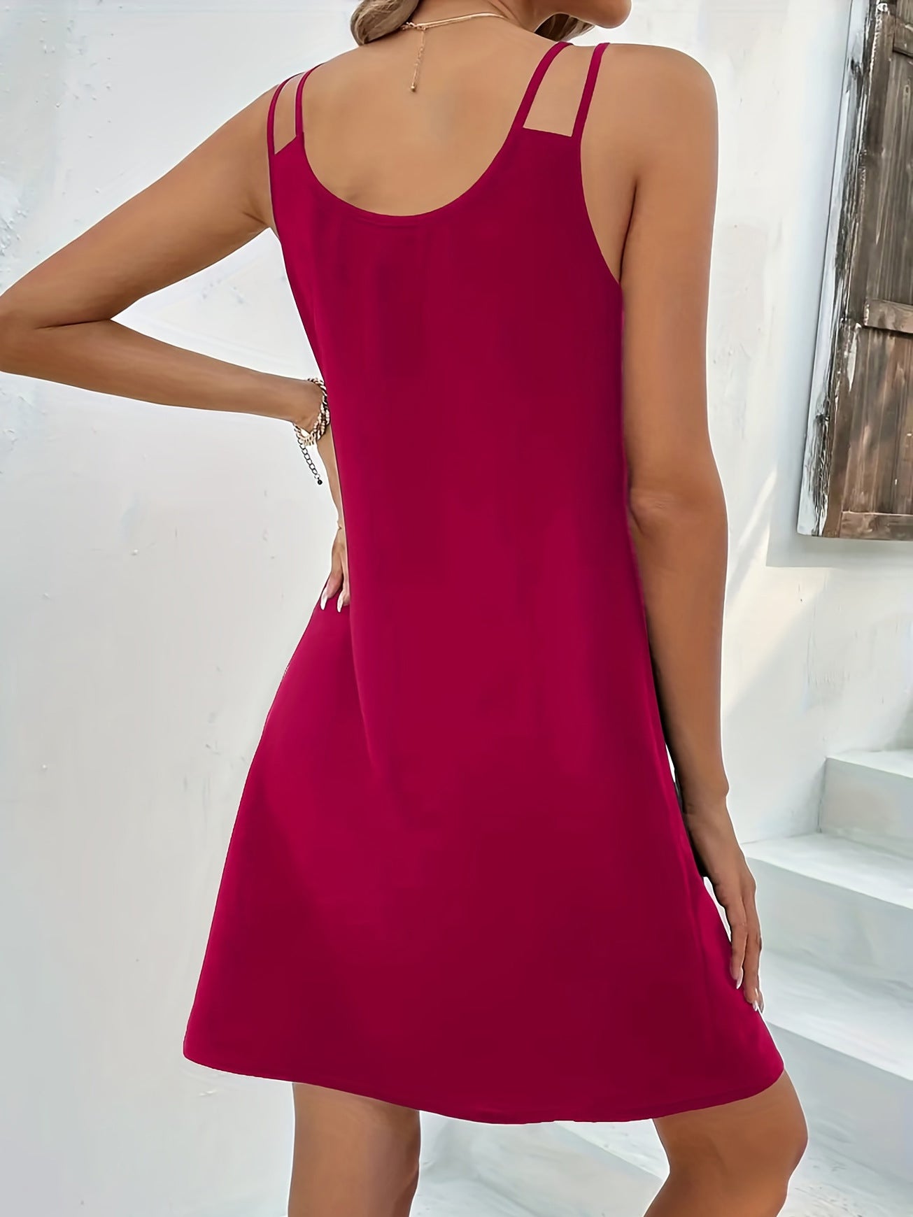 Vestido corto mujer de tirantes dobles casual playa verano