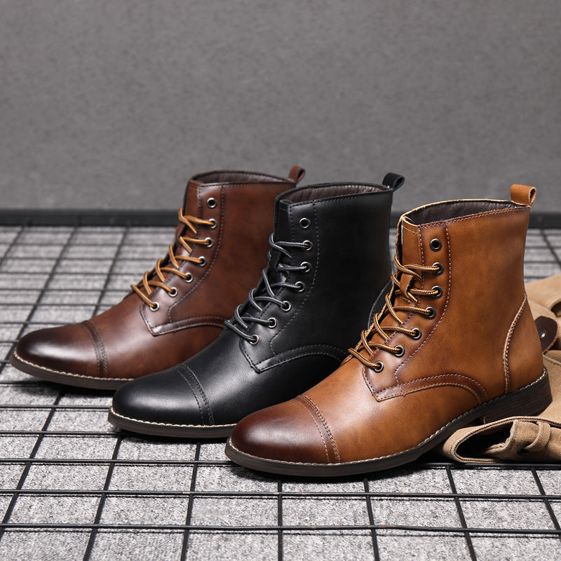Botas Hombre Cuero Casual con Cordones Botines Urbanos Cómodos