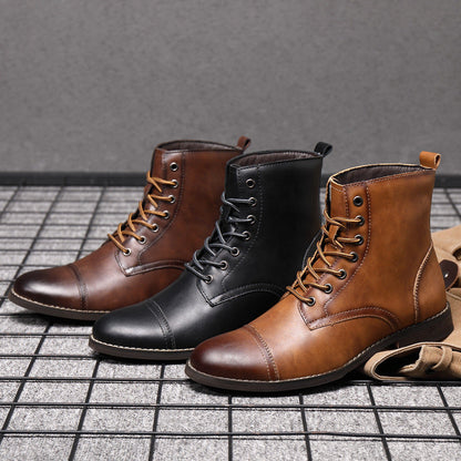 Botas Hombre Cuero Casual con Cordones Botines Urbanos Cómodos