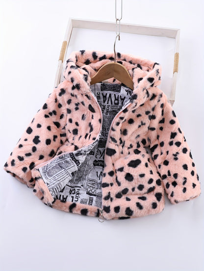 Chaqueta Forro Polar Niña con Capucha Estampado Animal