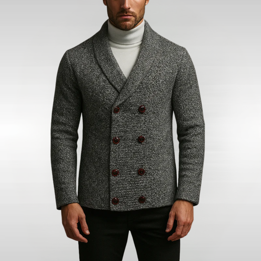 Chaqueta de punto hombre cuello chal estilo sastrería clásica - Mavetta