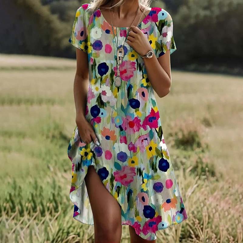 Vestido corto mujer de tela ligera diseño vaporoso - Mavetta