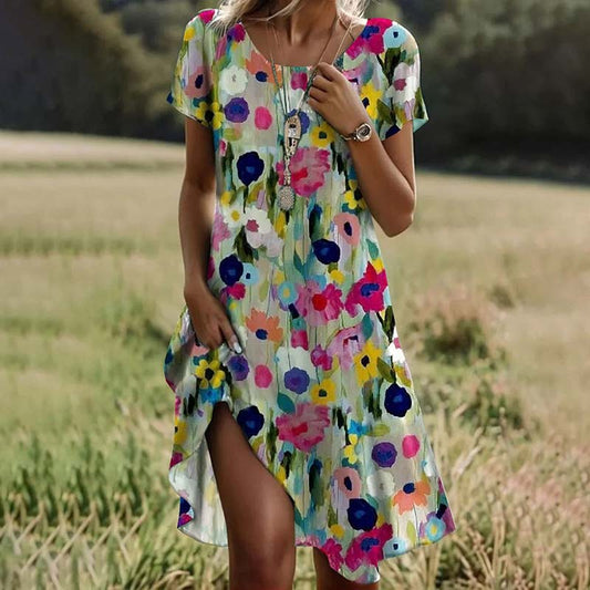 Vestido corto mujer de tela ligera diseño vaporoso - Mavetta