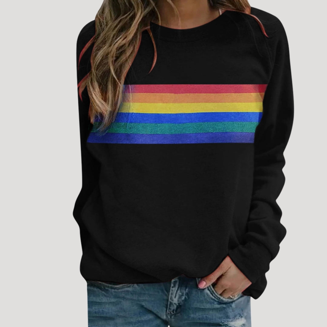 Sudadera Mujer Algodón Rayas Primavera Ajuste Casual
