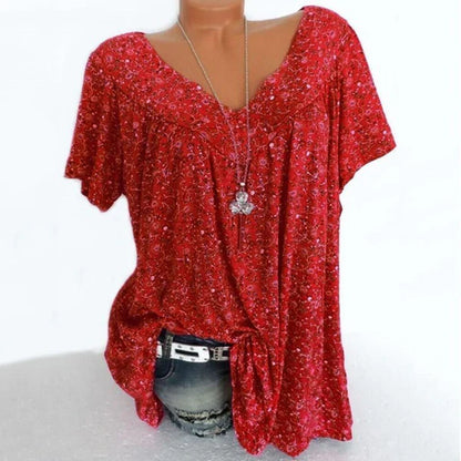 Blusa Mujer Estampada Escote en V