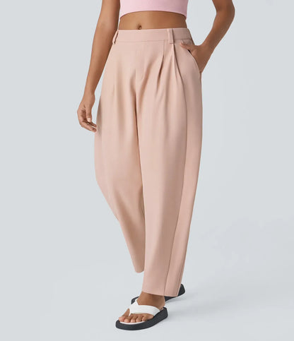Pantalón Mujer Algodón Cintura Alta Corte Holgado