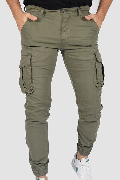 Pantalones Cargo Hombre con Bolsillos y Puño Elasticado - Mavetta