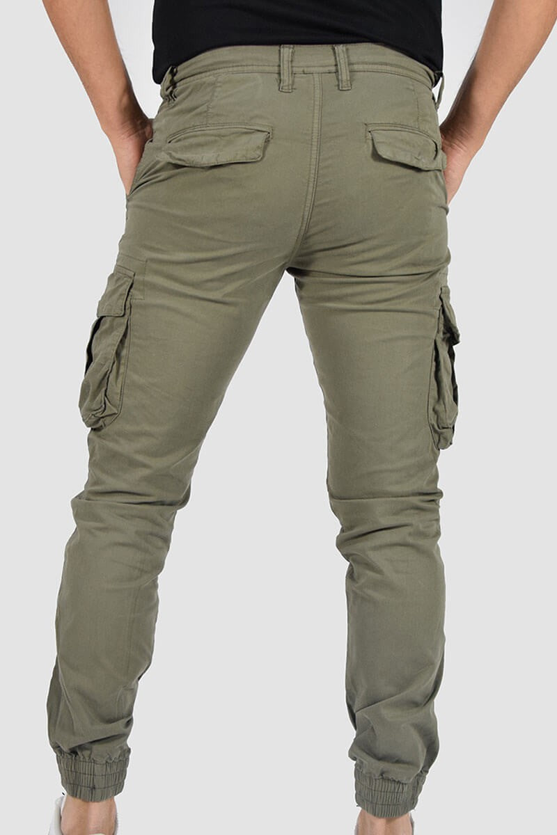 Pantalones Cargo Hombre con Bolsillos y Puño Elasticado