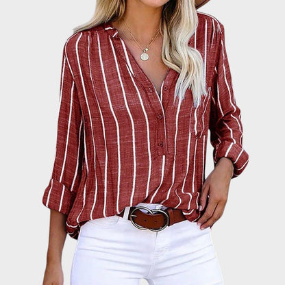 Blusa Mujer Artesanal con Rayas Ajuste Regular