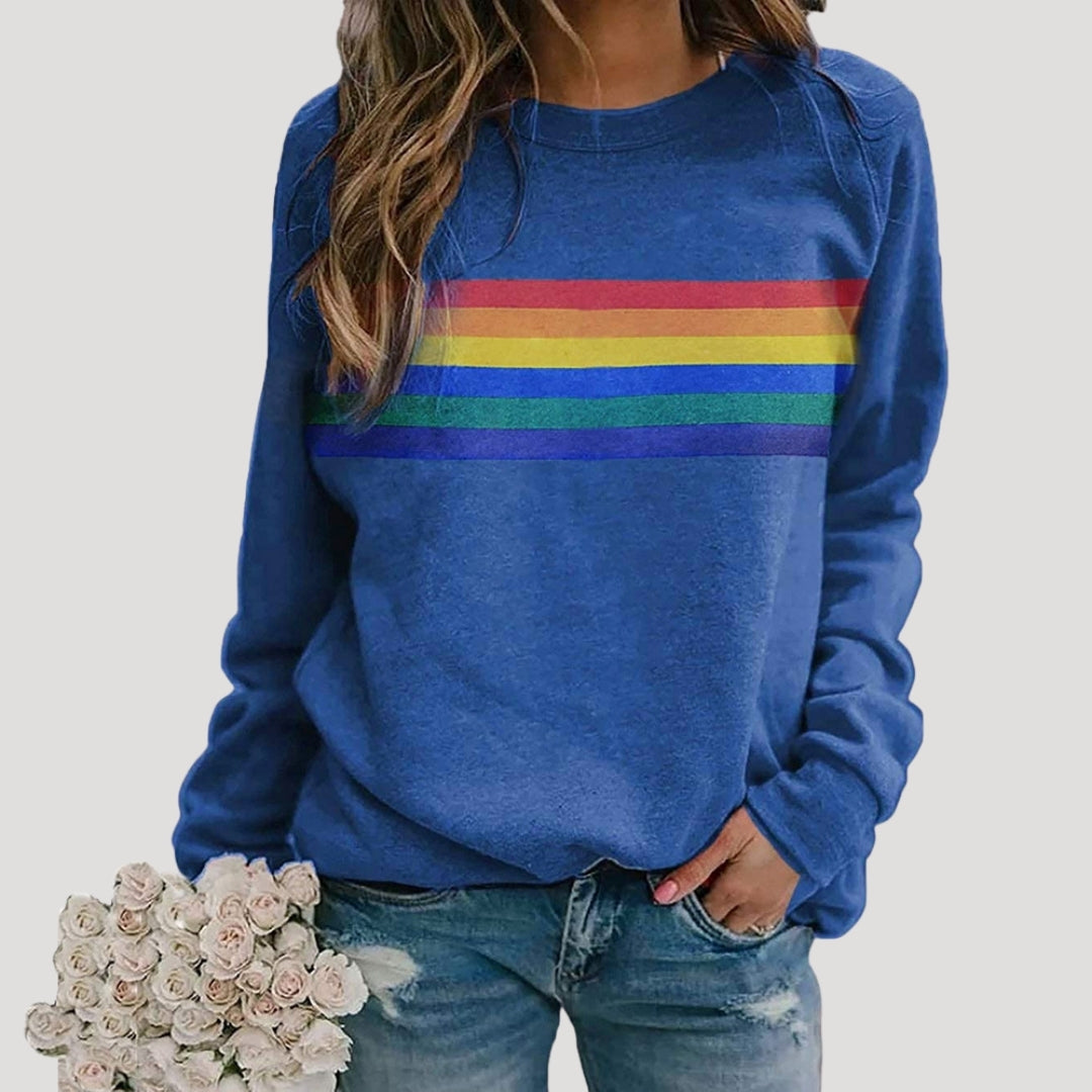 Sudadera Mujer Algodón Rayas Primavera Ajuste Casual