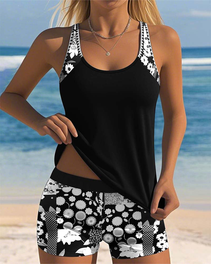 Conjunto bikini mujer dos piezas estampado floral