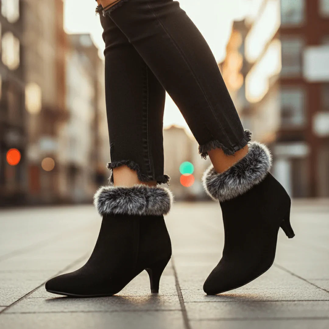 Botines Mujer Tacón Forro Cálido Estilo Elegante Invierno - Mavetta