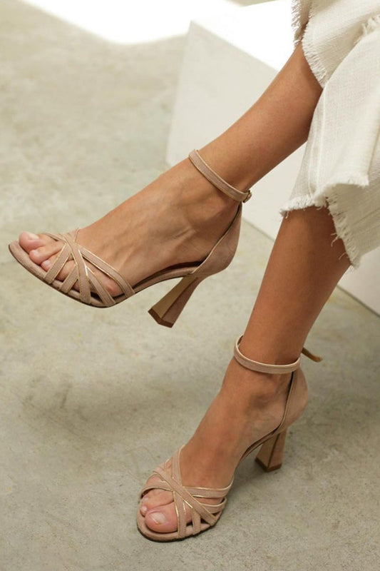 Tacones finos mujer punta redonda patchwork - Mavetta