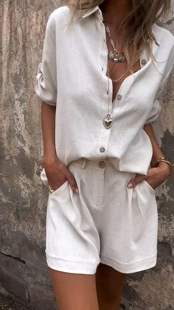 Conjunto Mujer de Dos Piezas Algodón y Pantalón Relajado