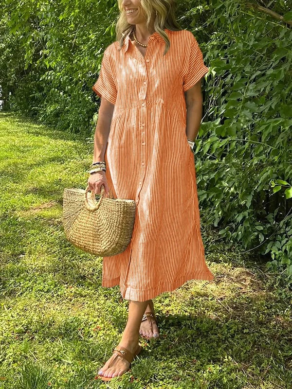 Vestido maxi mujer Ligero Manga Corta Veraniego