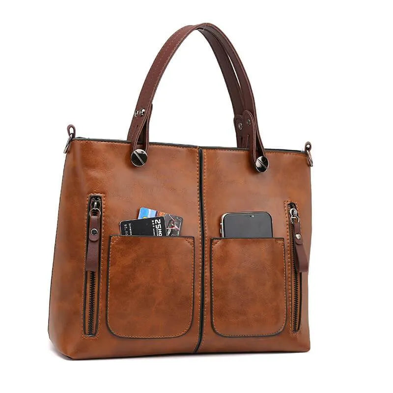 Bolso de hombro mujer de cuero estilo vintage