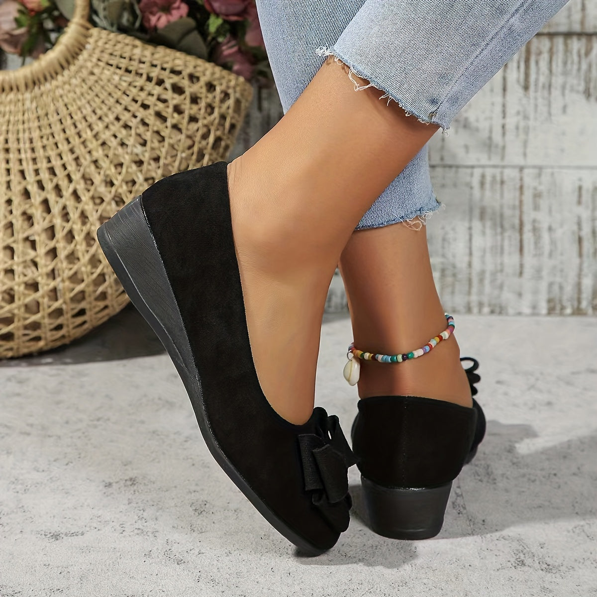 Zapatos planos mujer ortopédicos con lazo plantilla ergonómica