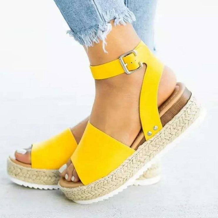 Sandalias Mujer con Plataforma y Hebilla Primavera