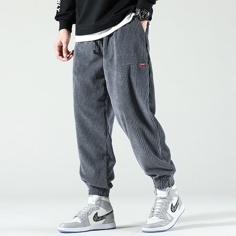 Pantalones pana hombre cómodos corte recto estilo casual