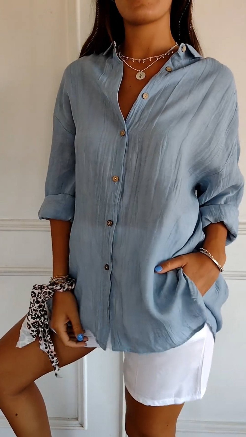 Blusa Mujer Manga Larga Detalles Delicados Primavera