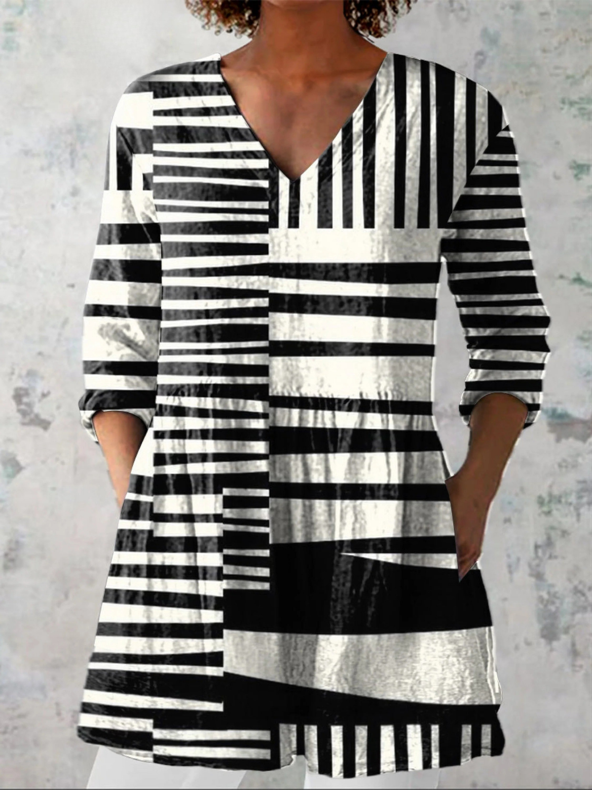 Blusa Mujer de Tejido Ligero Cuello en V Largo - Mavetta