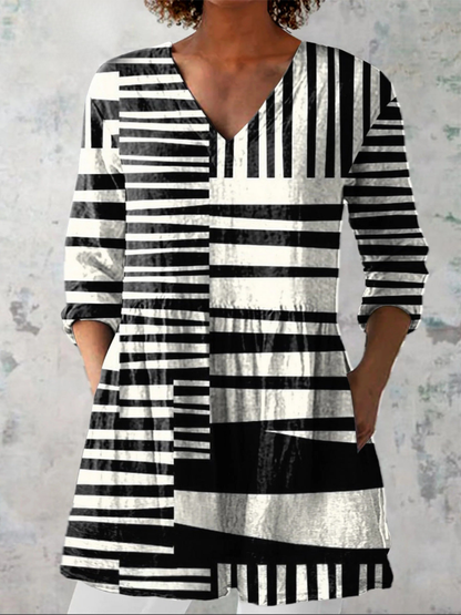 Blusa Mujer de Tejido Ligero Cuello en V Largo - Mavetta