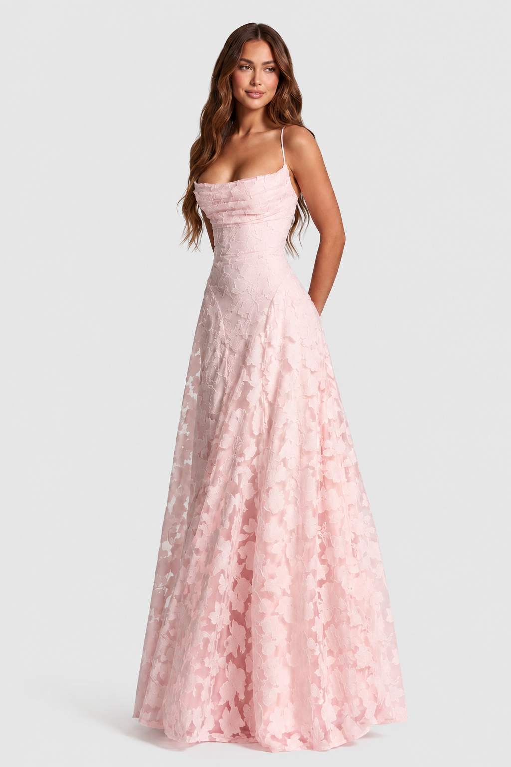 Vestido Largo Mujer de Encaje Floral Ajuste Suelto