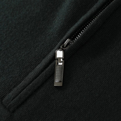 Suéter Hombre Lana Merino Media Cremallera Cuello Semi Alto