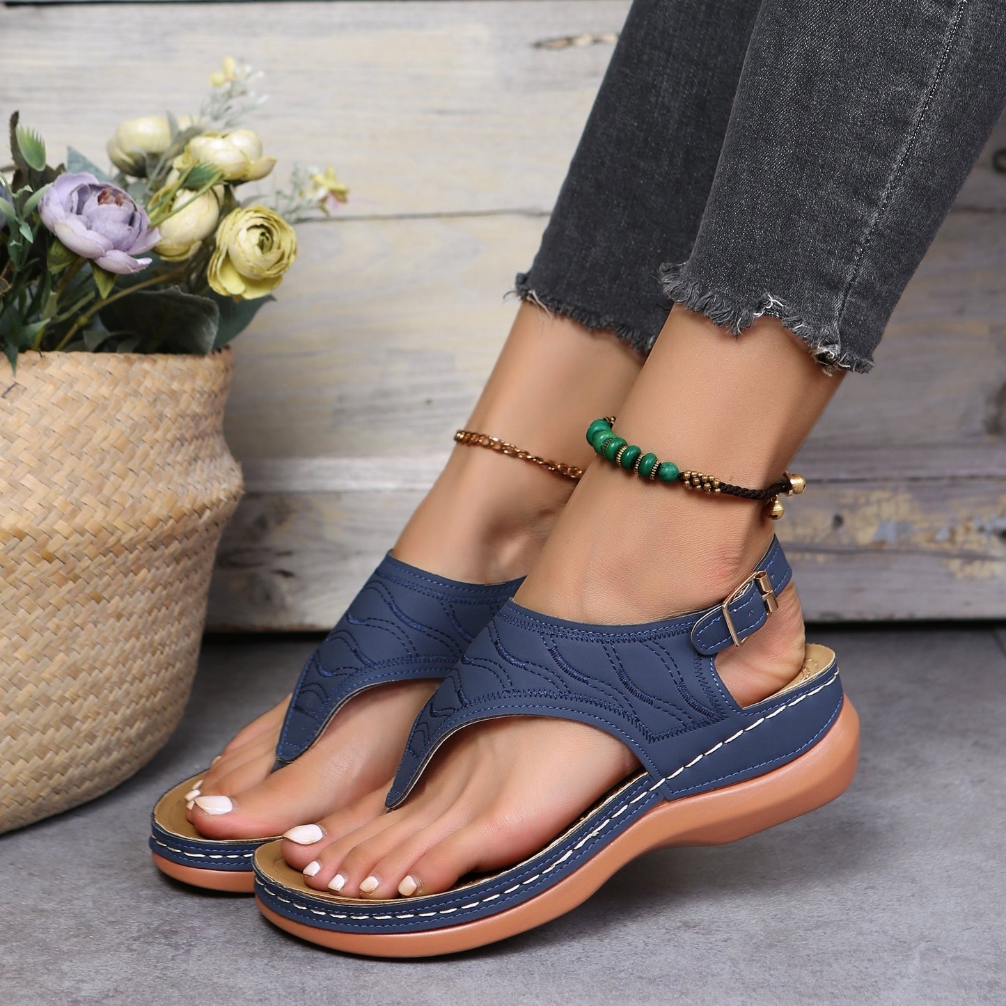 Sandalias Mujer Cuña Comodas Ajuste Elegante Verano