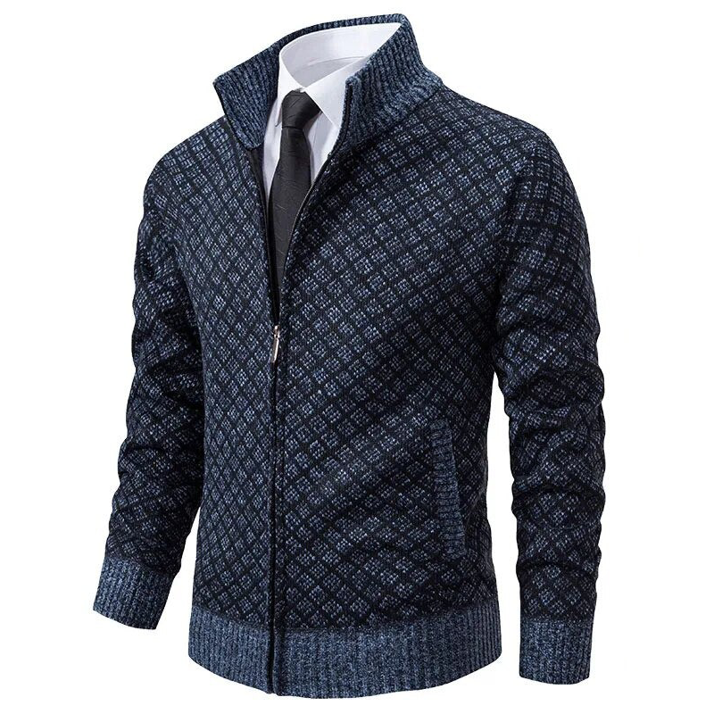 Jersey hombre con cremallera diseño estampado clásico