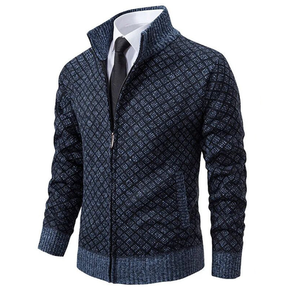 Jersey hombre con cremallera diseño estampado clásico