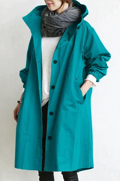 Gabardina Mujer Impermeable Oversize Largo Medio