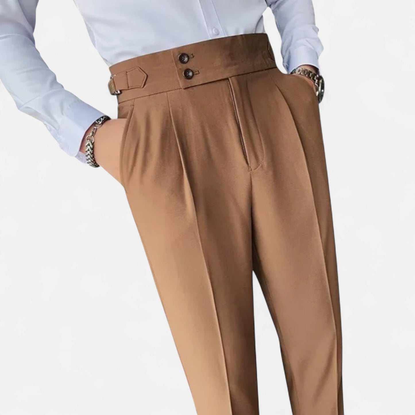 Pantalones Hombre Elegantes Estilo Inglés Ajuste Fino